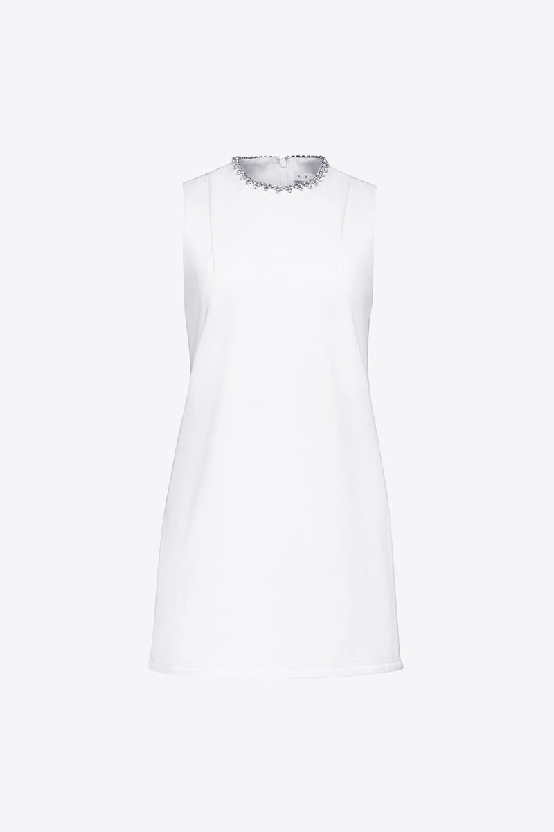 Area White Crystal Heart Back Minidress Area White Crystal Heart Back Minidress