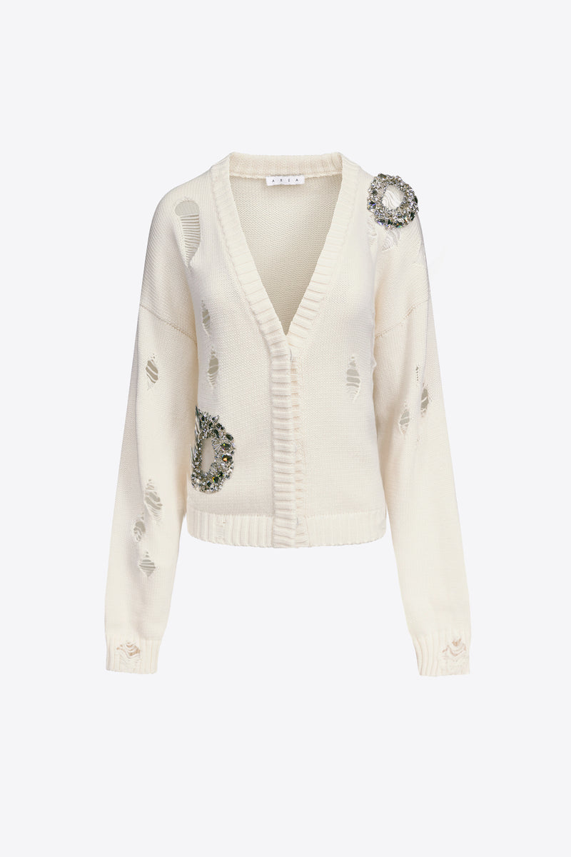 【STEALTH STELL’A】 CRYSTAL-CARDIGAN STEALTH STELL'A】SNOW CRYSTAL-CARDIGAN（GRAY） | STEALTH