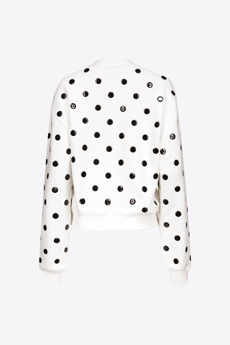 White sweater with black polka clearance dots