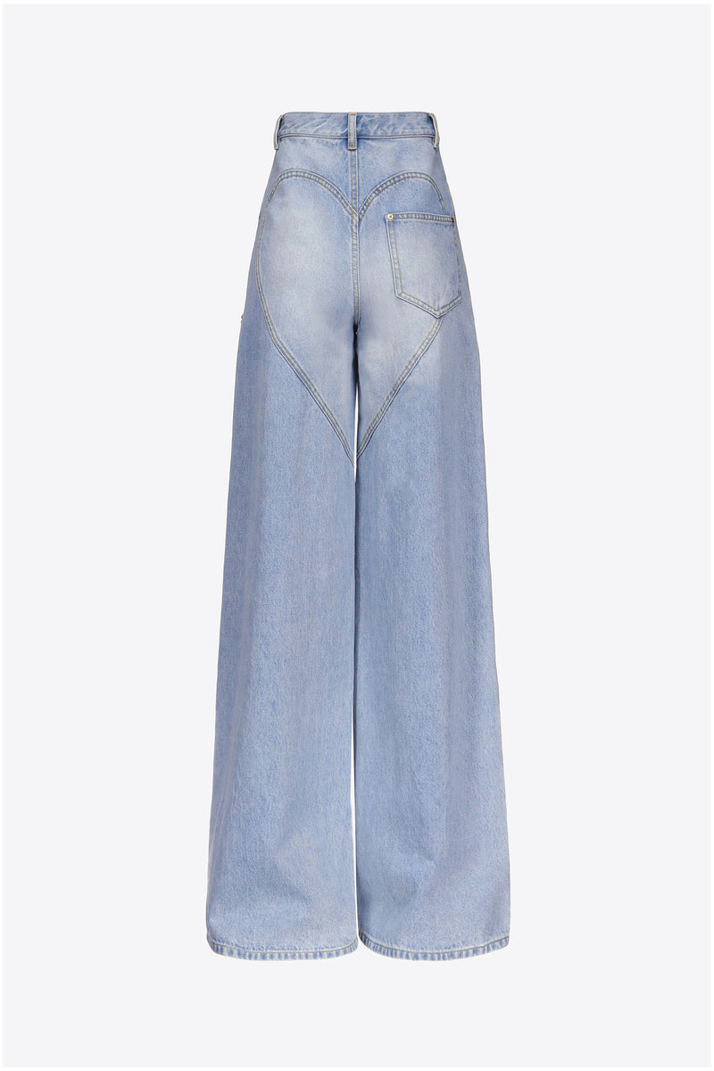 Wide Leg Crystal Slit Jean – AREA