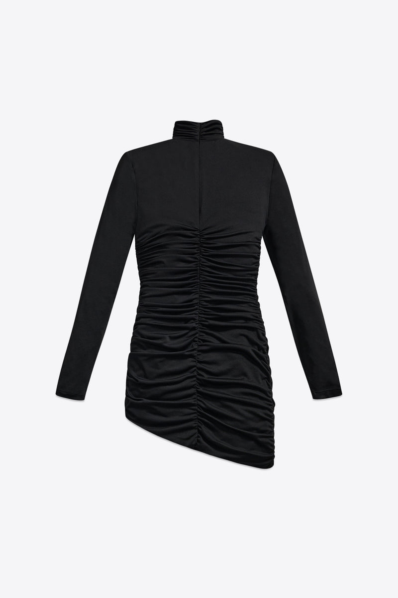 Crystal Cluster Draped Long Sleeve Mini Dress – AREA