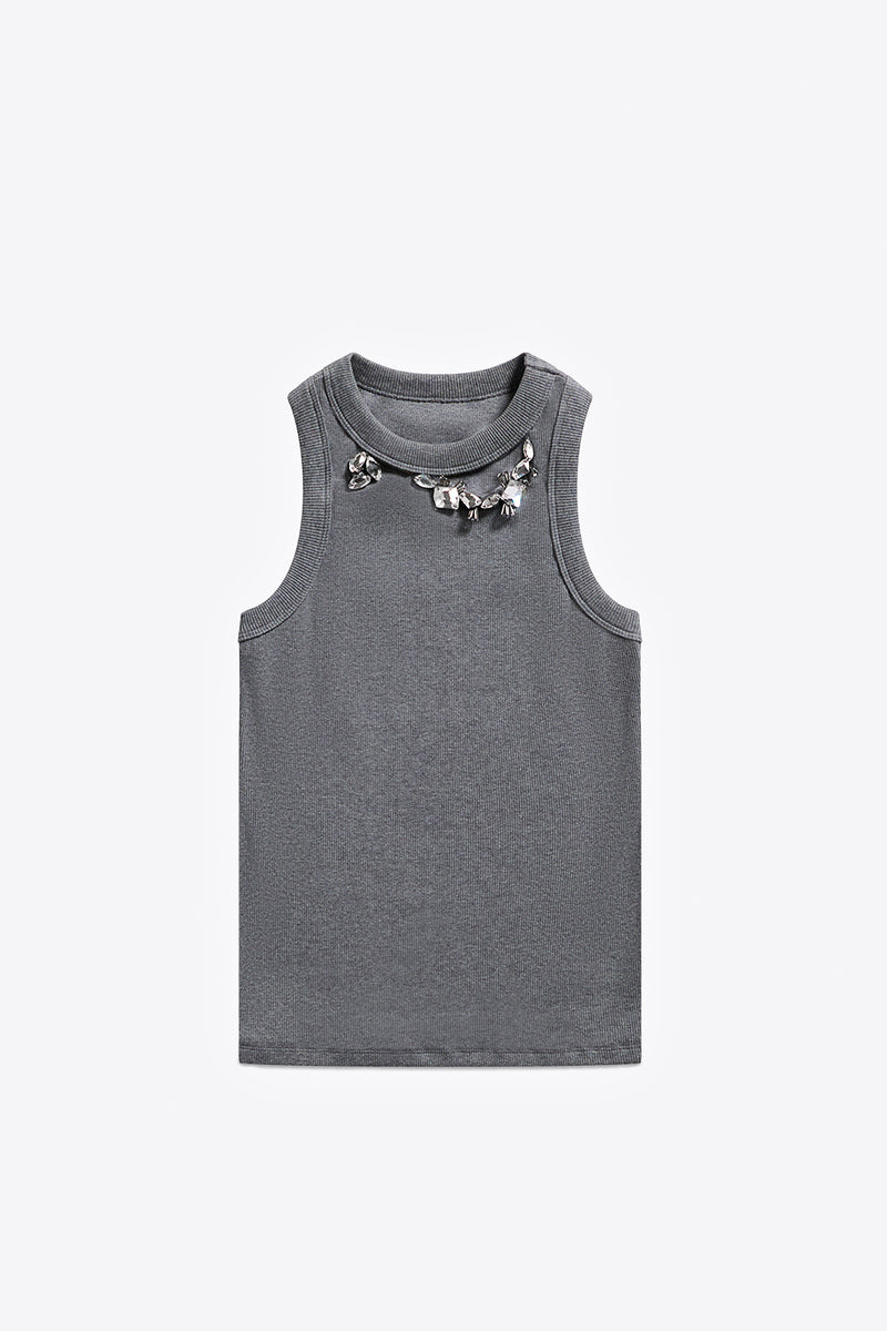 タナカダイスケsilver tassel random rib camisole The Rib Tank