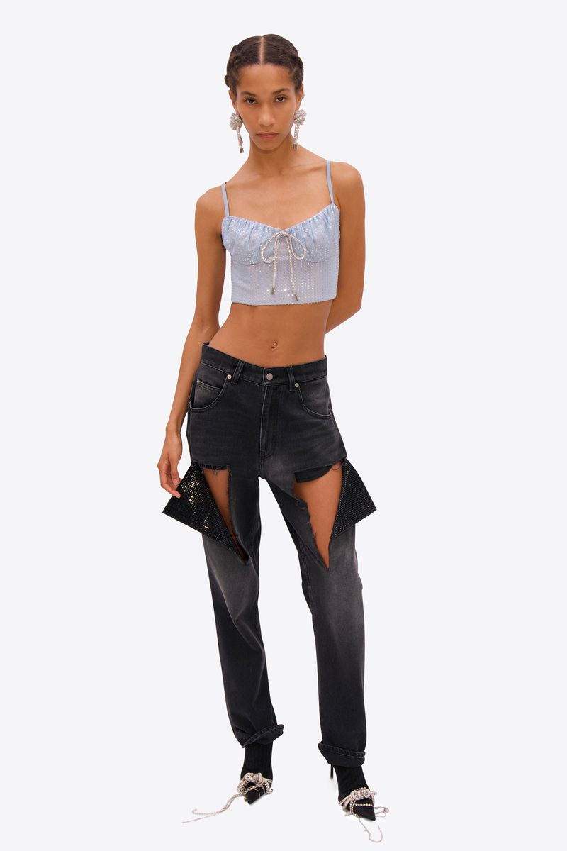 Hotfix Thigh Slash Jean – AREA