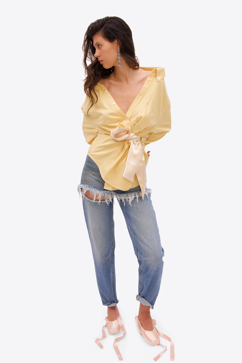 Satin Knot Oxford Shirt – AREA