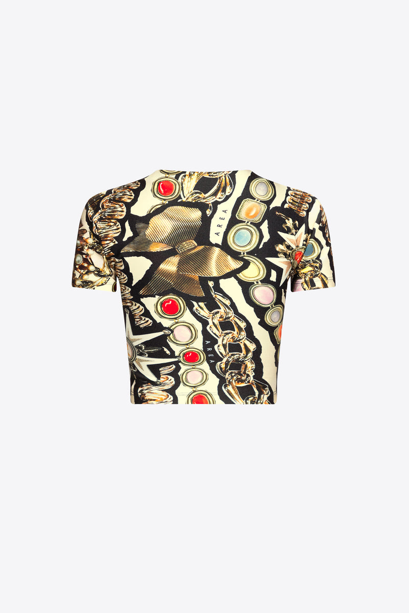 Gemstone Chain Printed Cropped T-Shirt – AREA