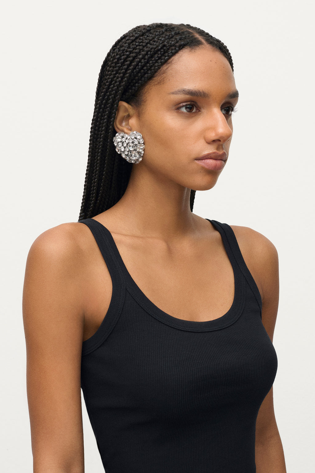 Crystal Cluster Heart Earrings