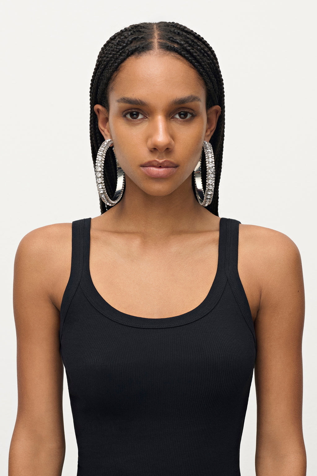 Large Crystal Hoop Earrings