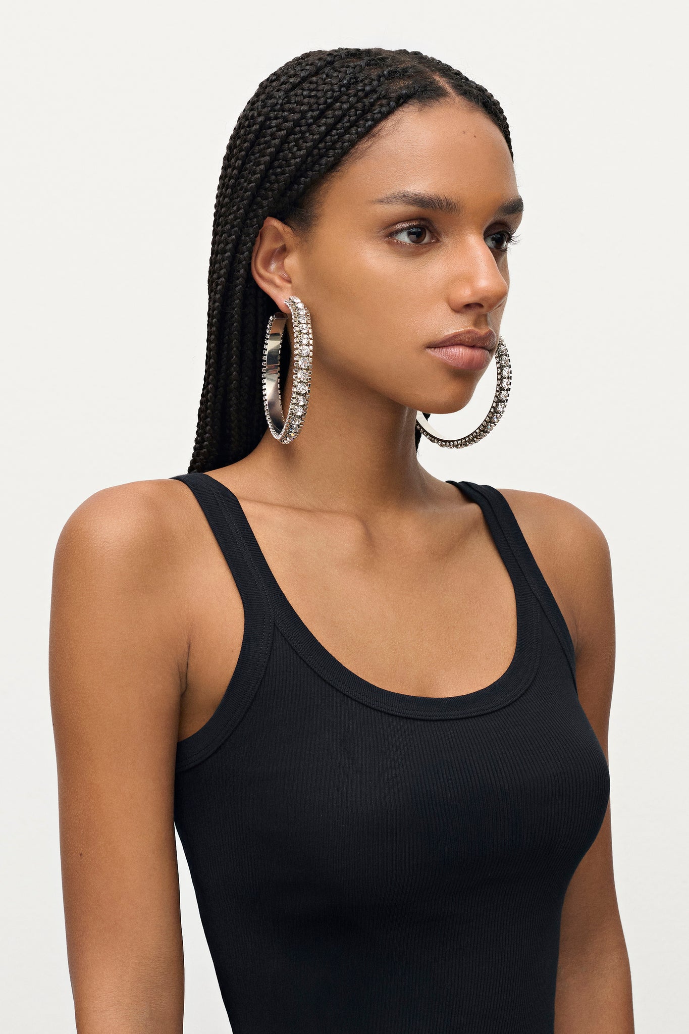 Large Crystal Hoop Earrings