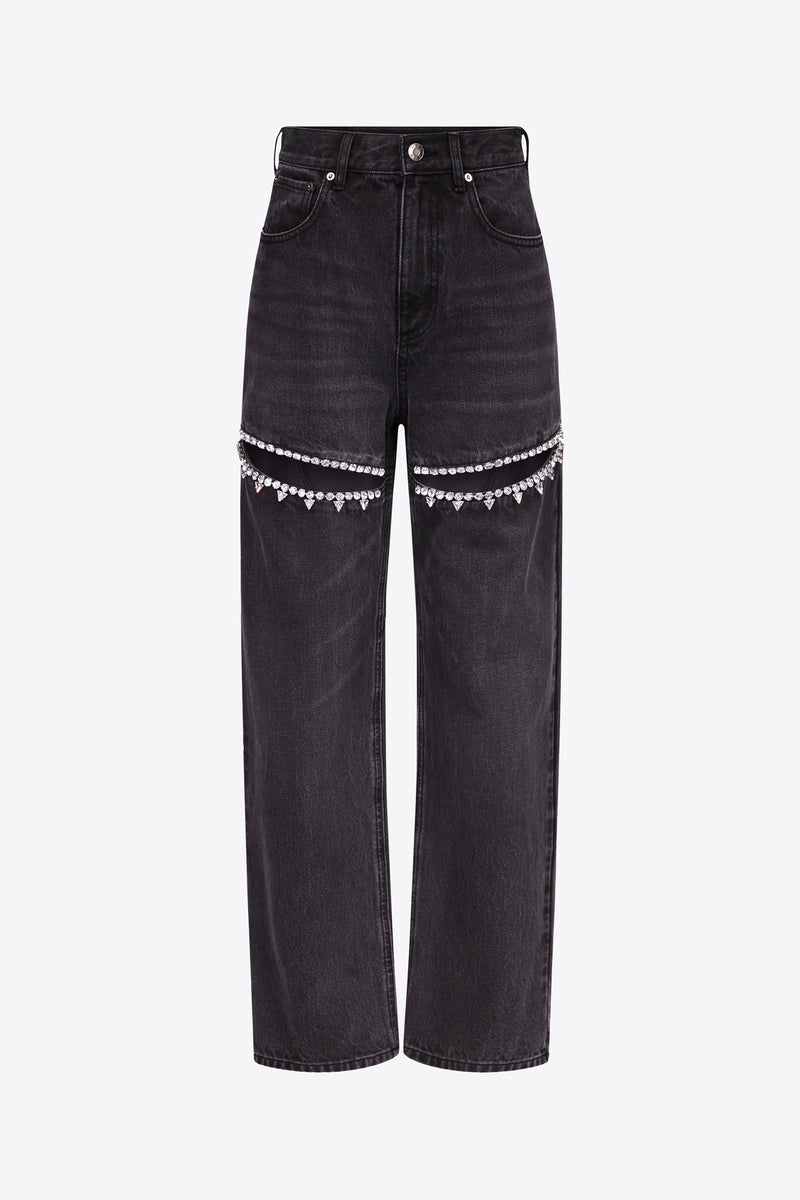 Crystal Slit Jean – AREA