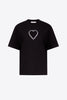 Crystal Heart Cutout Relaxed T-Shirt