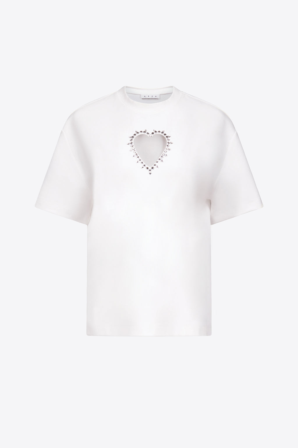 Crystal Heart Cutout Relaxed T-Shirt