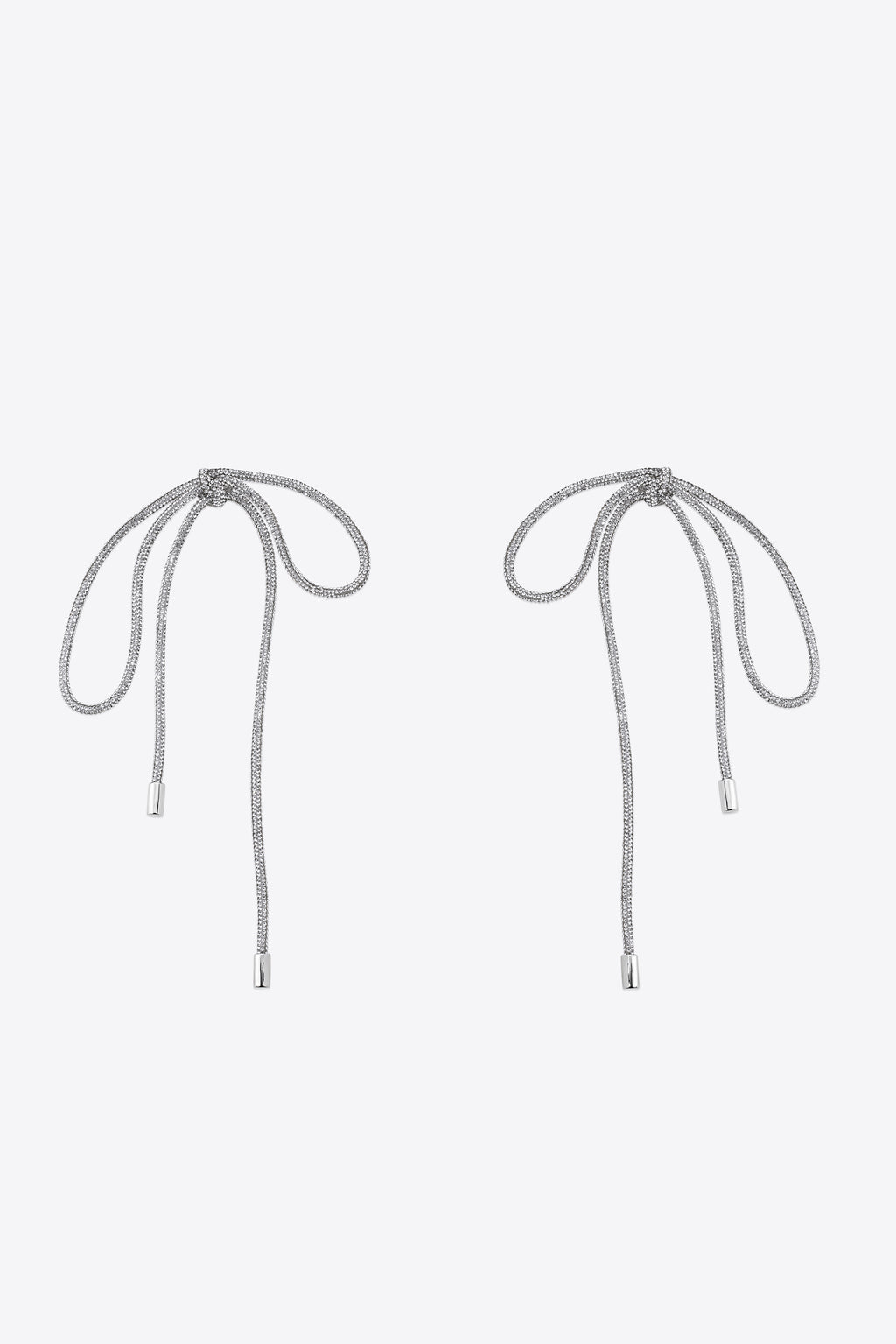 Long Crystal Knot Earrings