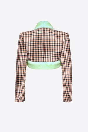 Faux Fur Trim Cropped Blazer