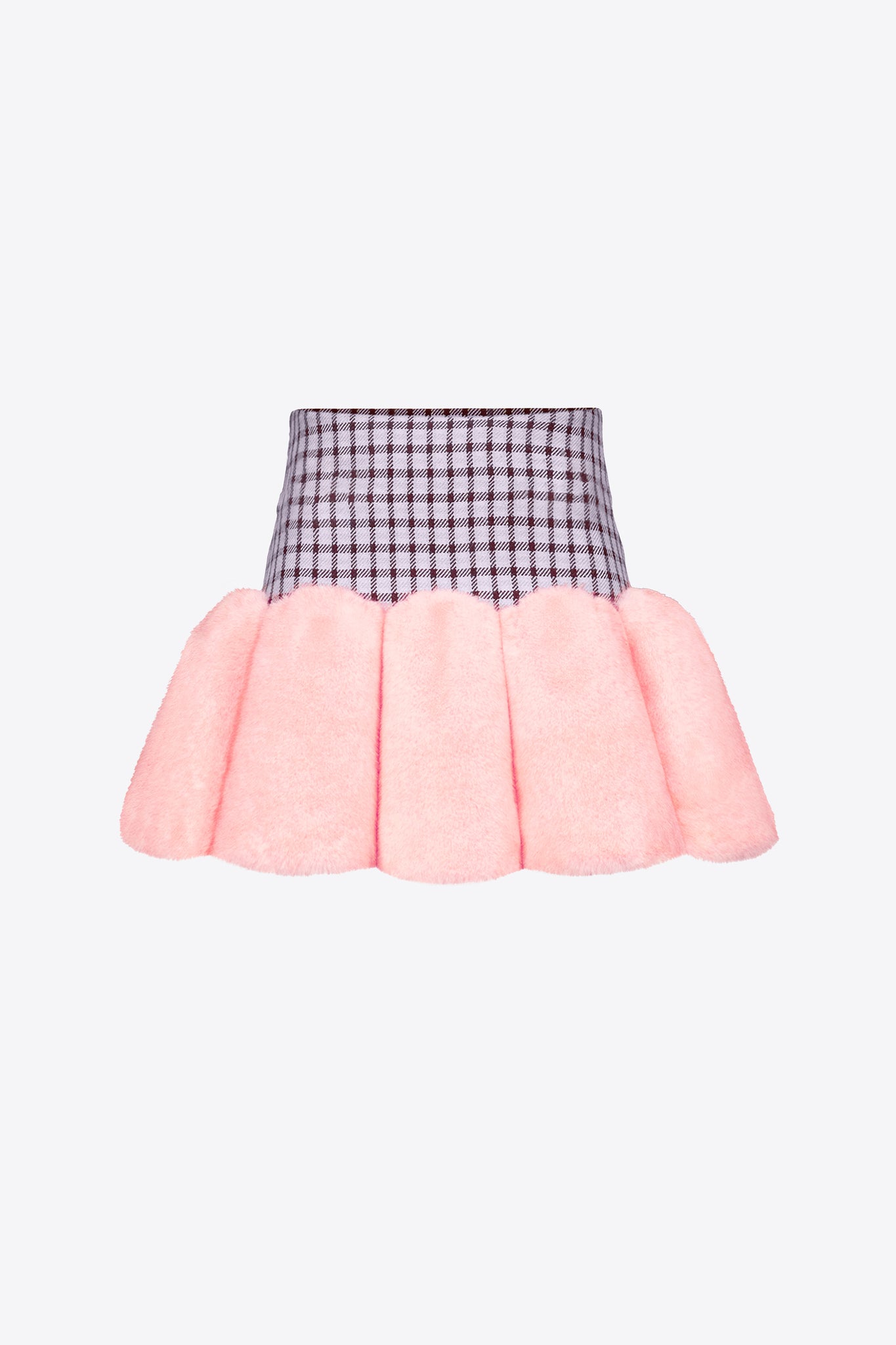 Faux Fur Godet Mini Skirt