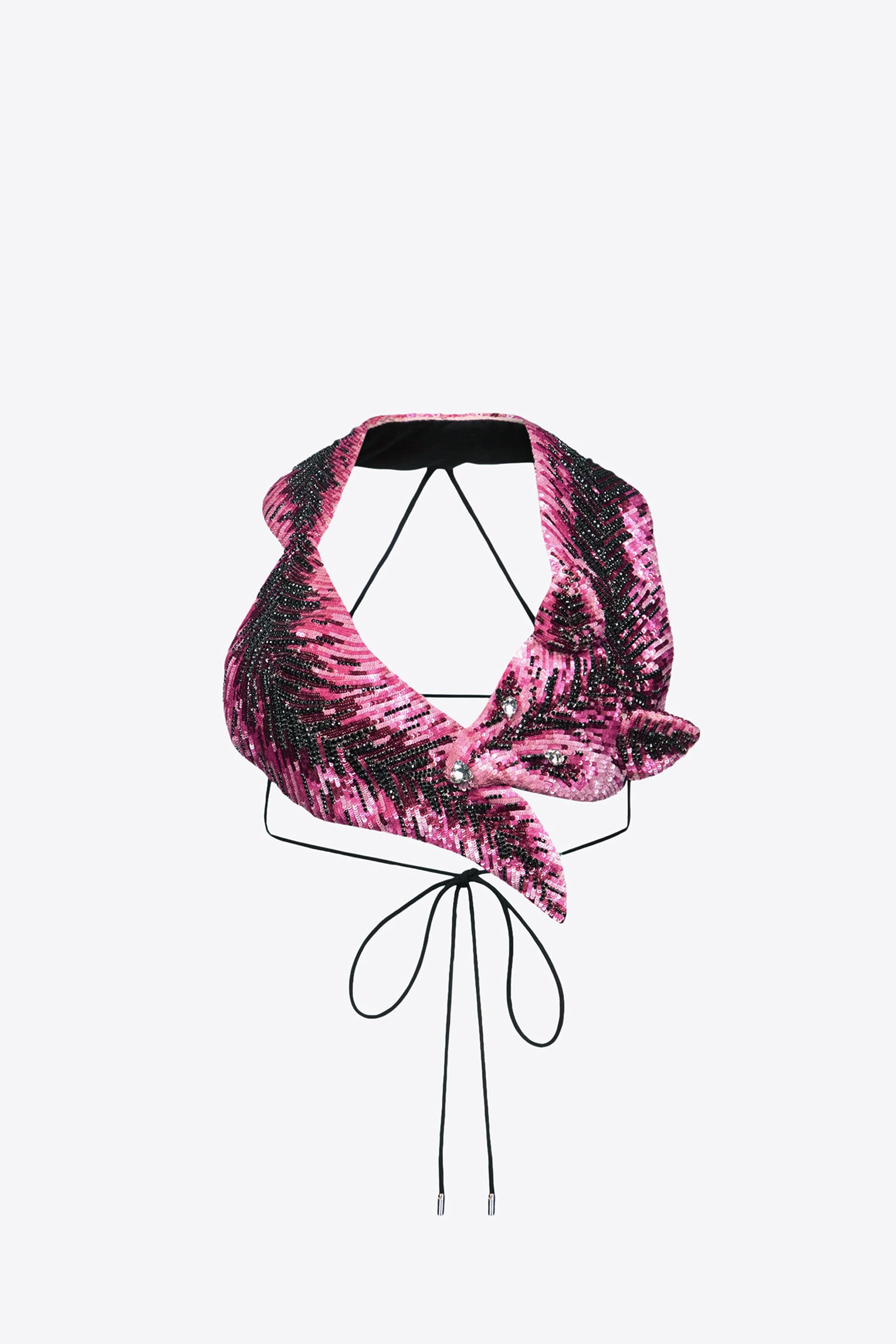 Embroidered Crystal Paillette Fox Top