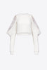 Crystal Embellished Cold-Shoulder Sweatshirt