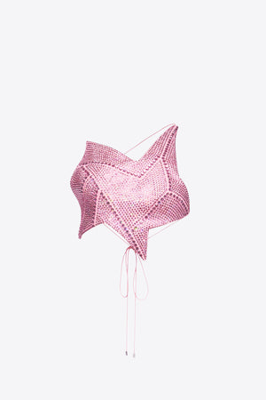 Buy AREA Crystal-embellished Heart-shape Top - Pink At 60% Off