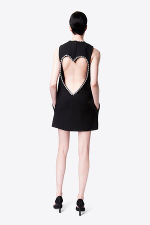 AREA 'Crystal Heart Back' Dress Black - M AREA 'Crystal Heart Back' Dress Black - M