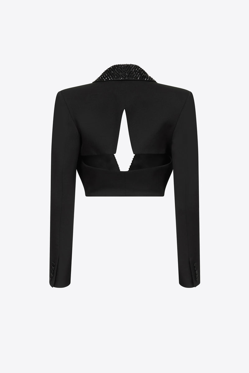 Dsquared2 crystal-embellished fringed blazer - Black
