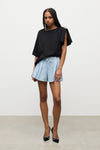 Crystal Cluster Asymmetrical Short Sleeve T-Shirt