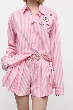 Crystal Grommet Poplin Shirt