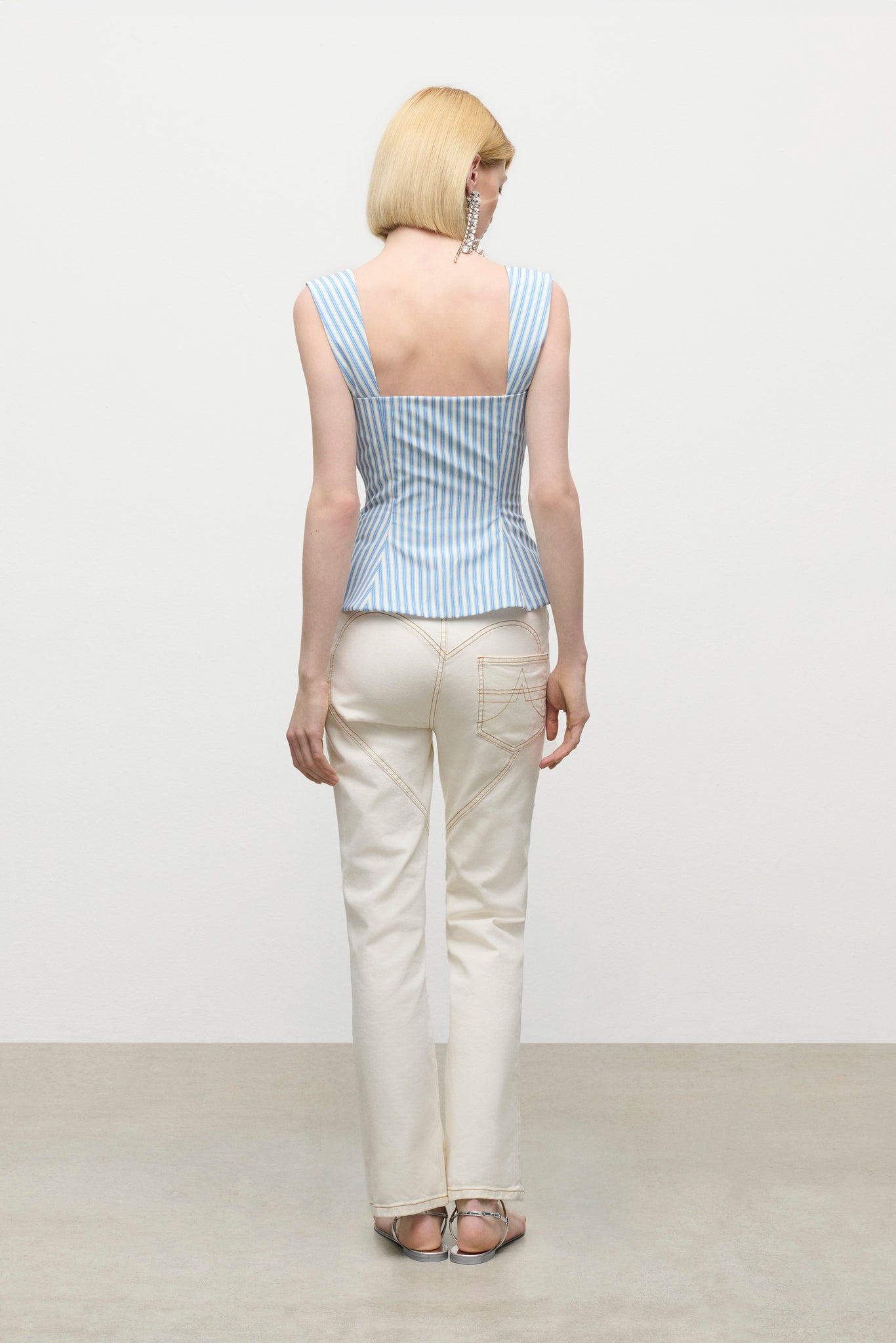 Crystal Grommet Poplin Corset Top