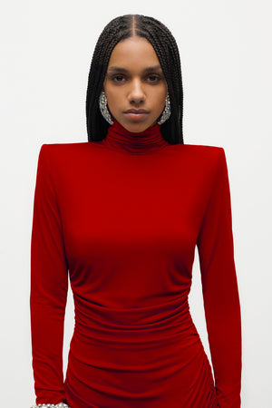 edmone long sleeve mini dress red Red Dress Long Sleeve Mini Formal Dresses Princess Polly Women's Edmone Lace Trim Cold Shoulder Long