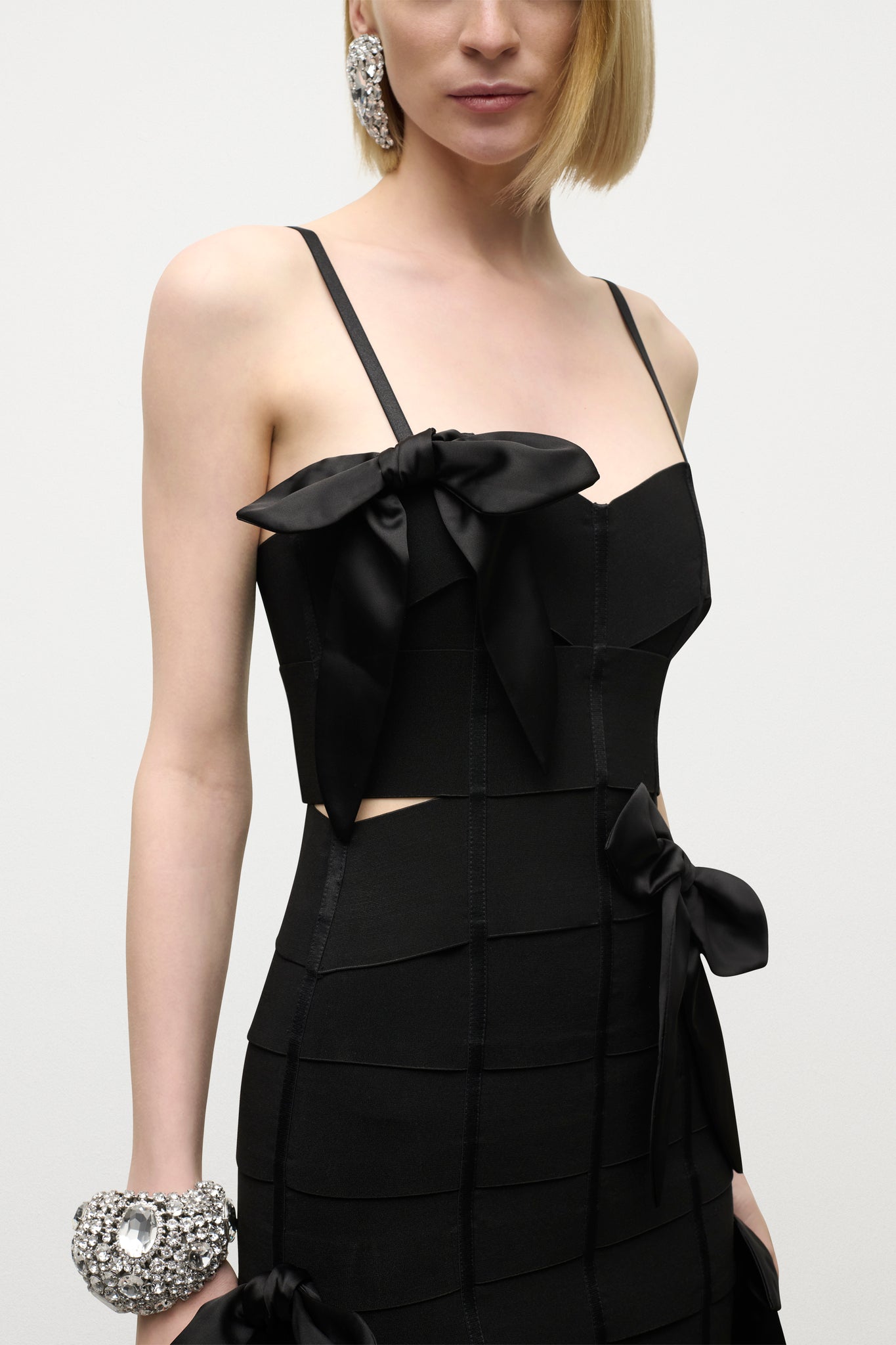 Allover Bow Bandage Mini Dress