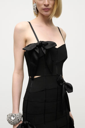 Allover Bow Bandage Mini Dress