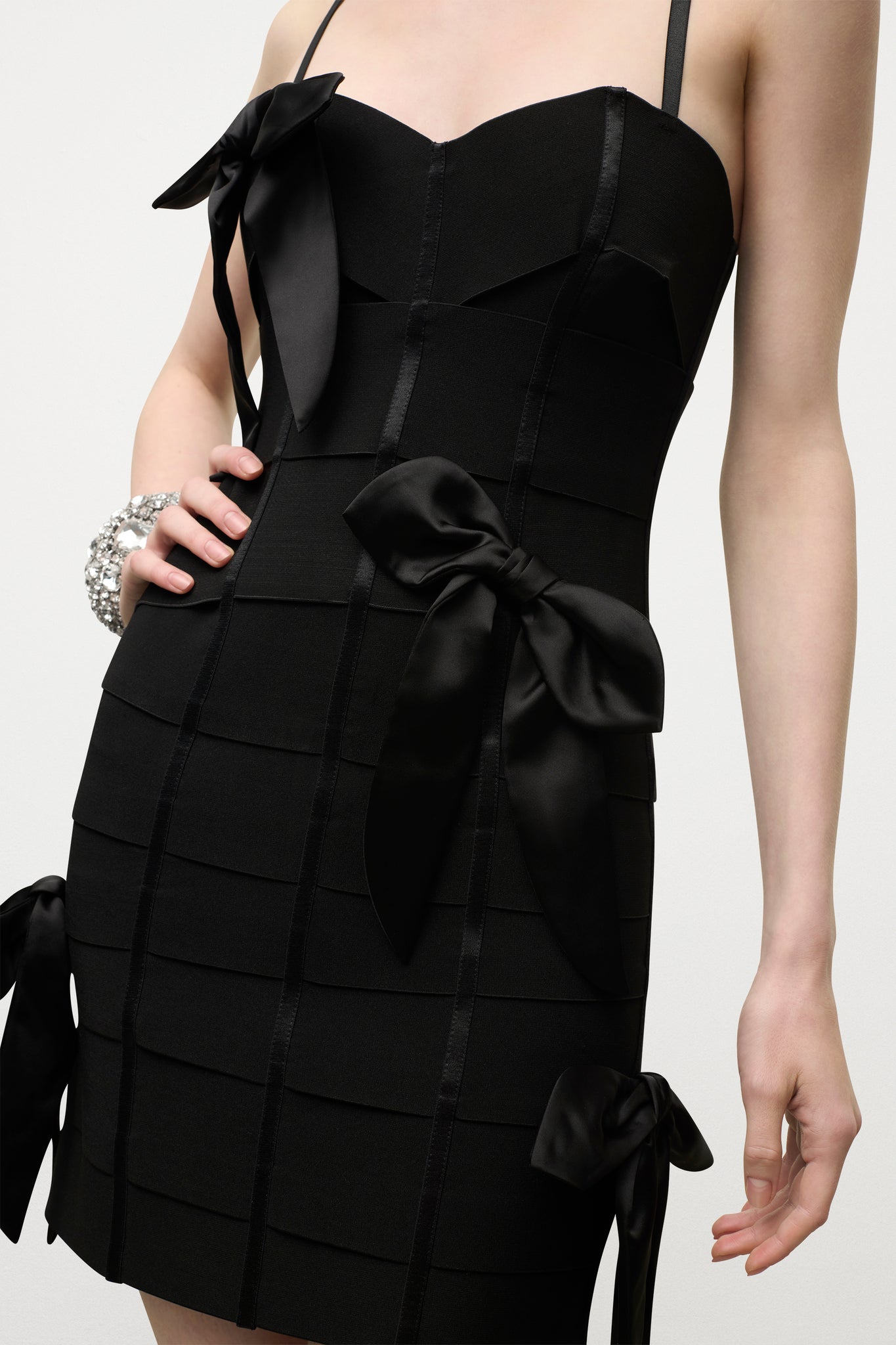 Allover Bow Bandage Mini Dress