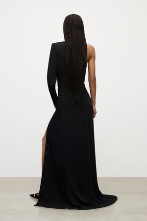 Embroidered Ombre Crystal Gown