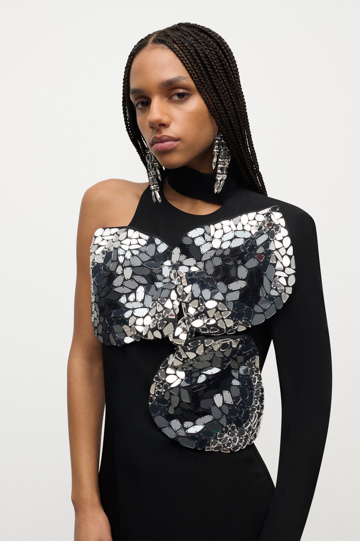 Embroidered Ombre Crystal Gown