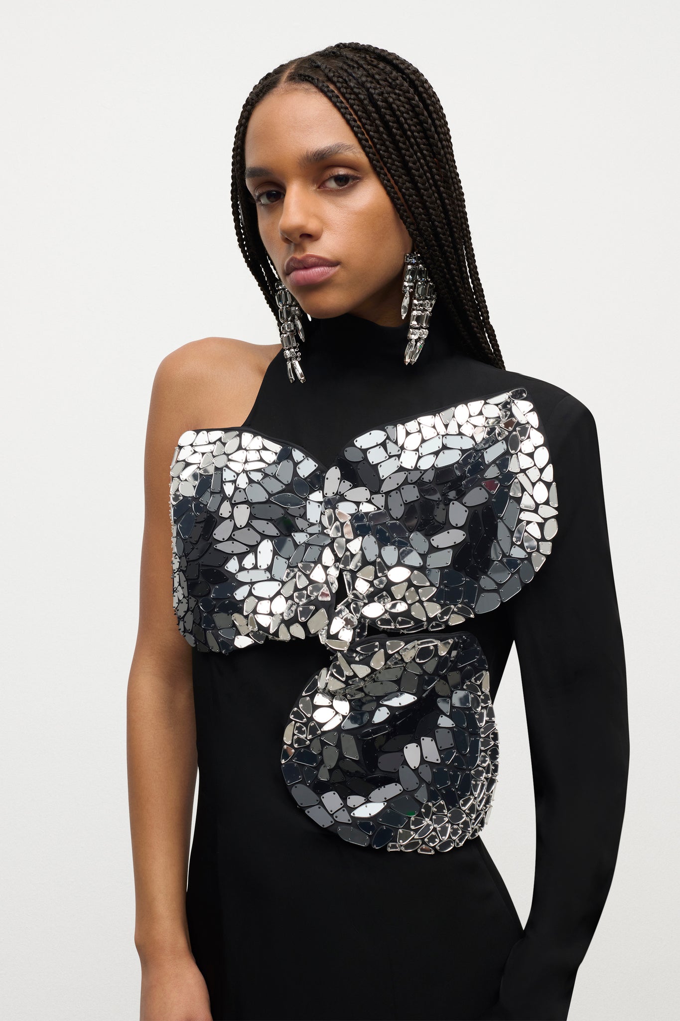 Embroidered Ombre Crystal Gown