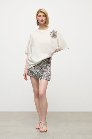 Crystal Cluster Flower T-Shirt