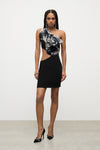 Embroidered Ombre Crystal Mini Dress