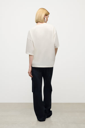 Embroidered Flower Cargo Pant