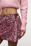 Crystal Cluster Sequin Mini Skirt