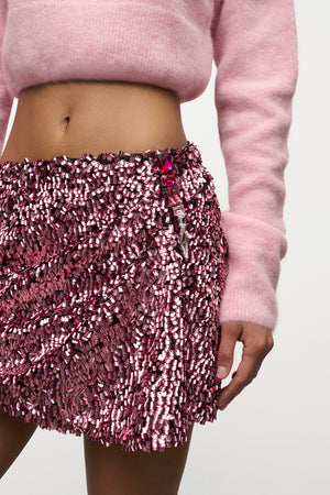 Crystal Cluster Sequin Mini Skirt