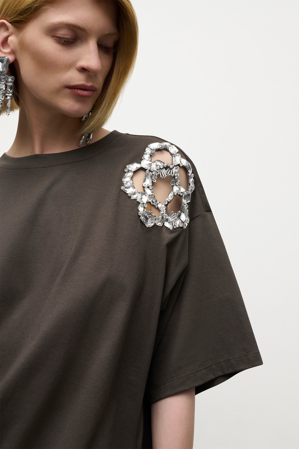 Crystal Cluster Flower T-Shirt