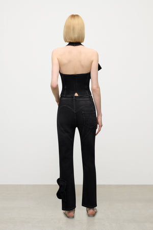 Denim Bow Straight Leg Jean