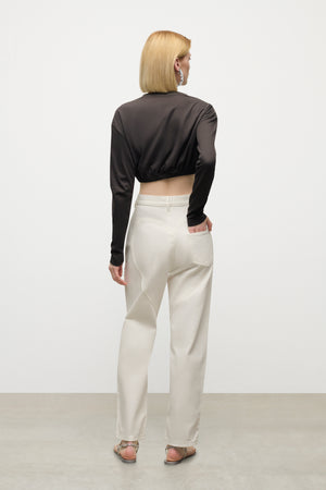 Crystal Cluster Long Sleeve Cropped T-Shirt