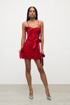 Allover Bow Bandage Mini Dress