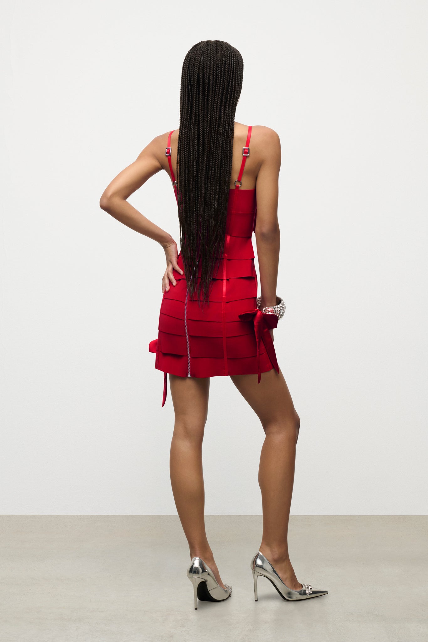 Allover Bow Bandage Mini Dress