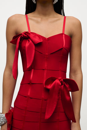 Allover Bow Bandage Mini Dress