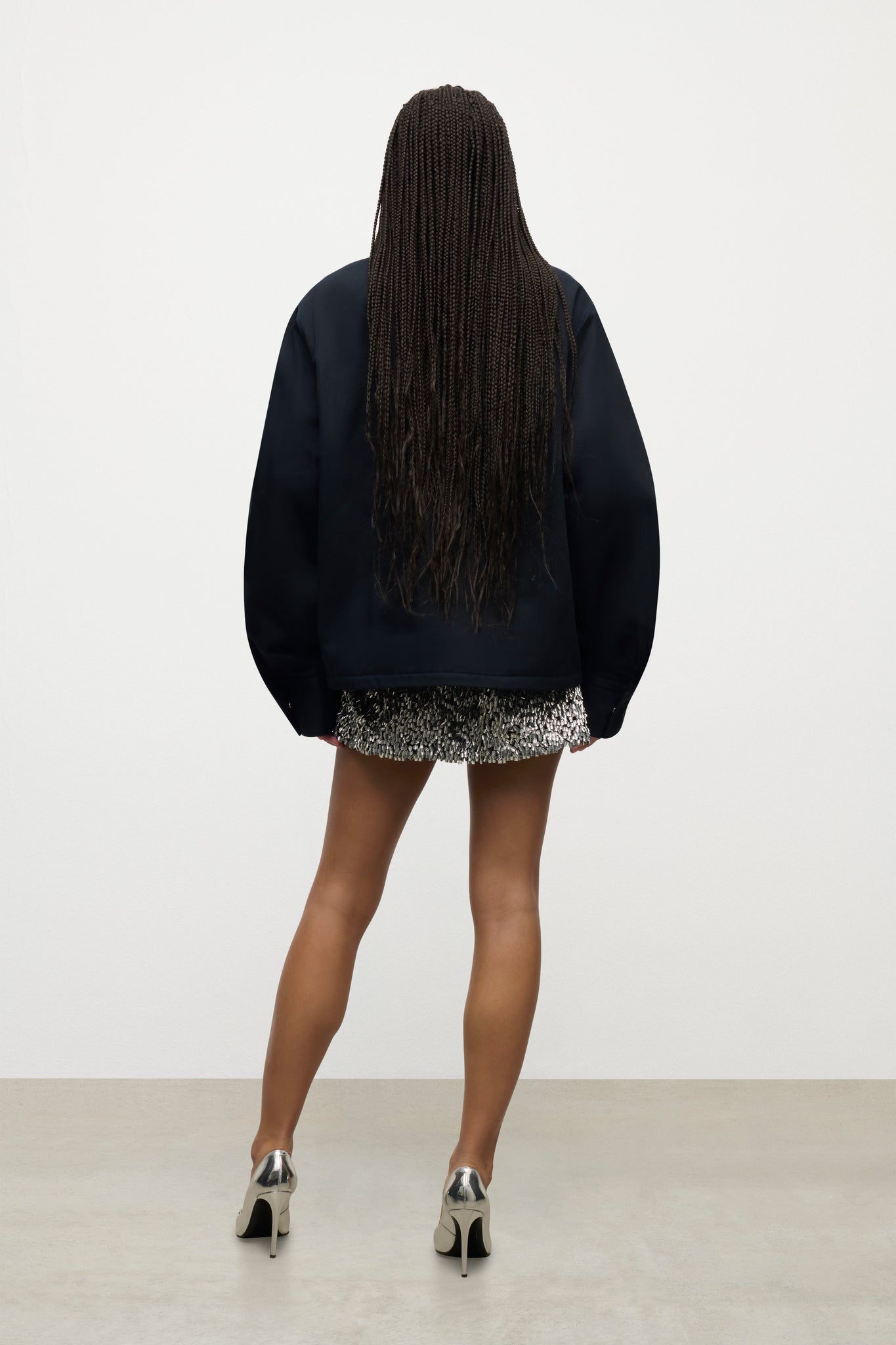 Embroidered Flower Cargo Jacket