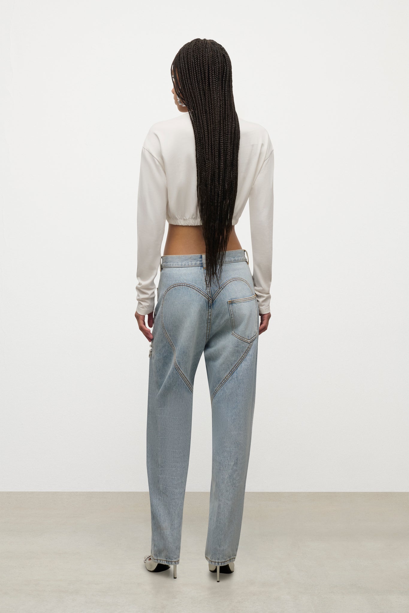 Crystal Cluster Long Sleeve Cropped T-Shirt
