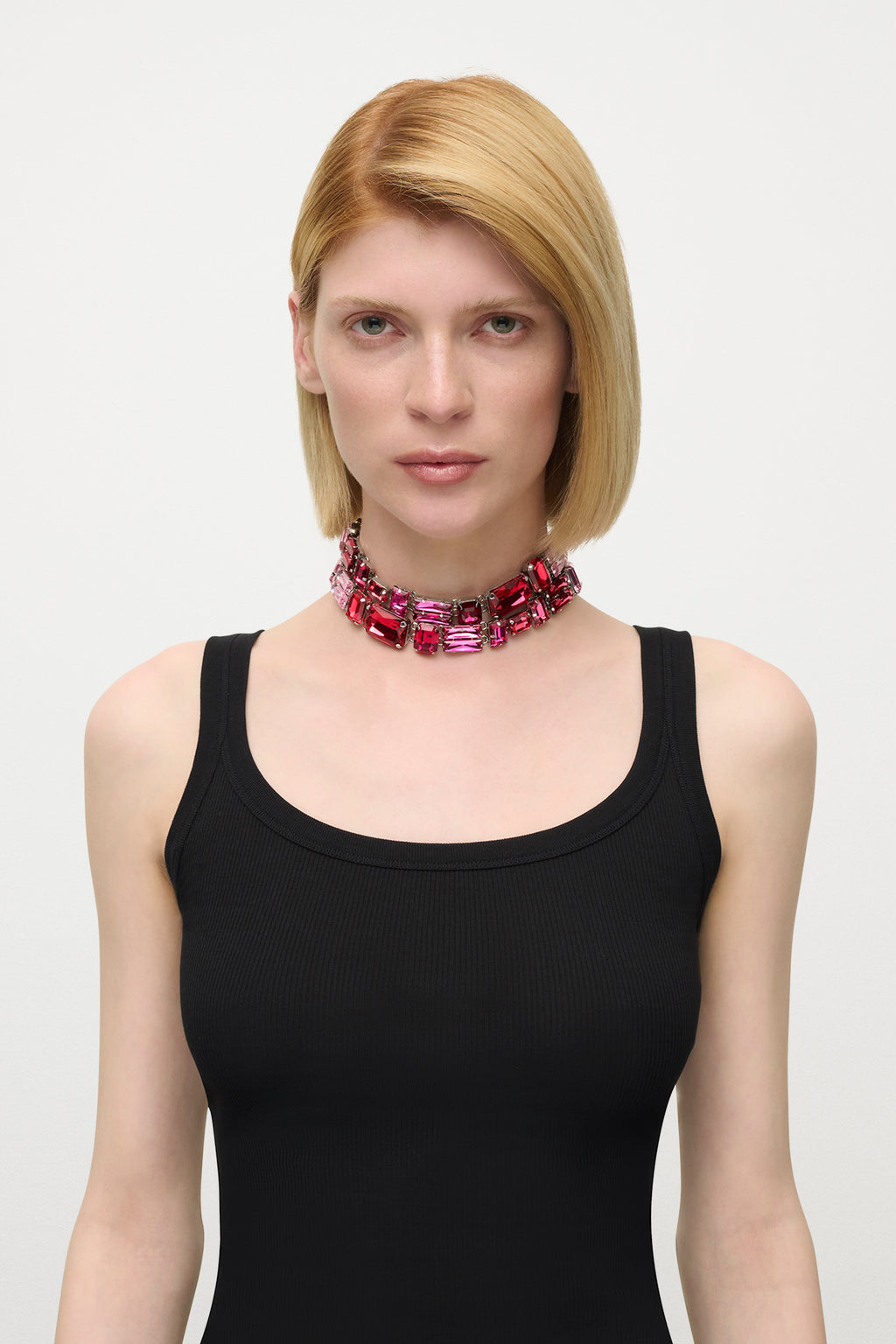 Ombre Crystal Cluster Choker Necklace