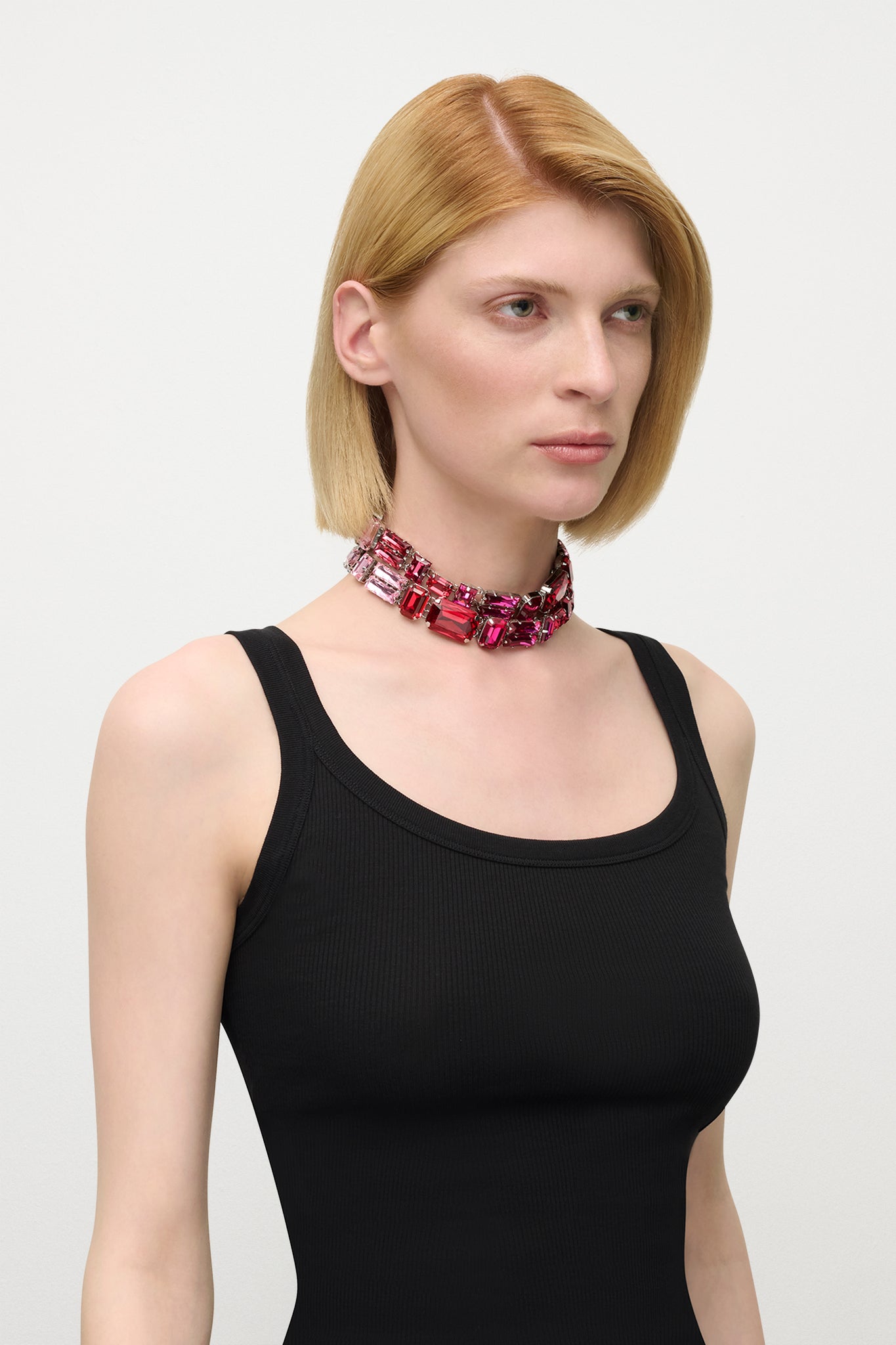 Ombre Crystal Cluster Choker Necklace