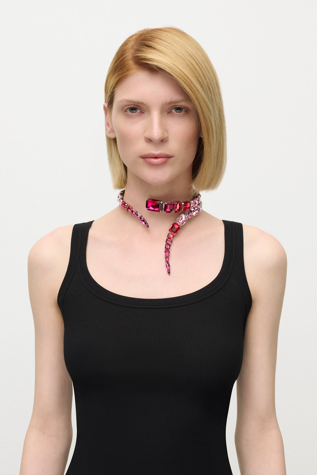 Ombre Crystal Wrap Choker Necklace