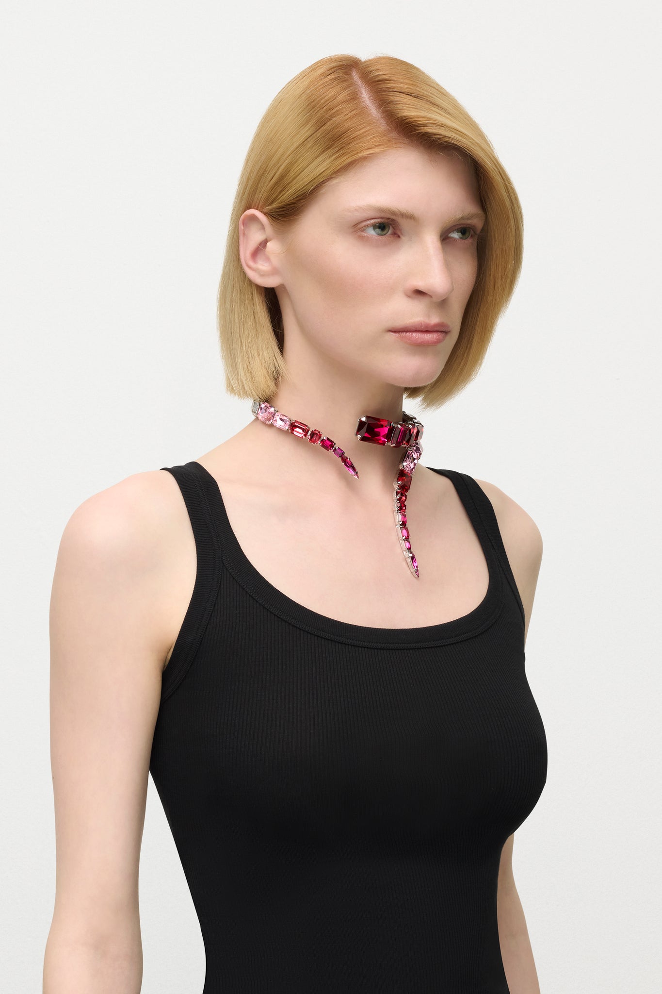 Ombre Crystal Wrap Choker Necklace